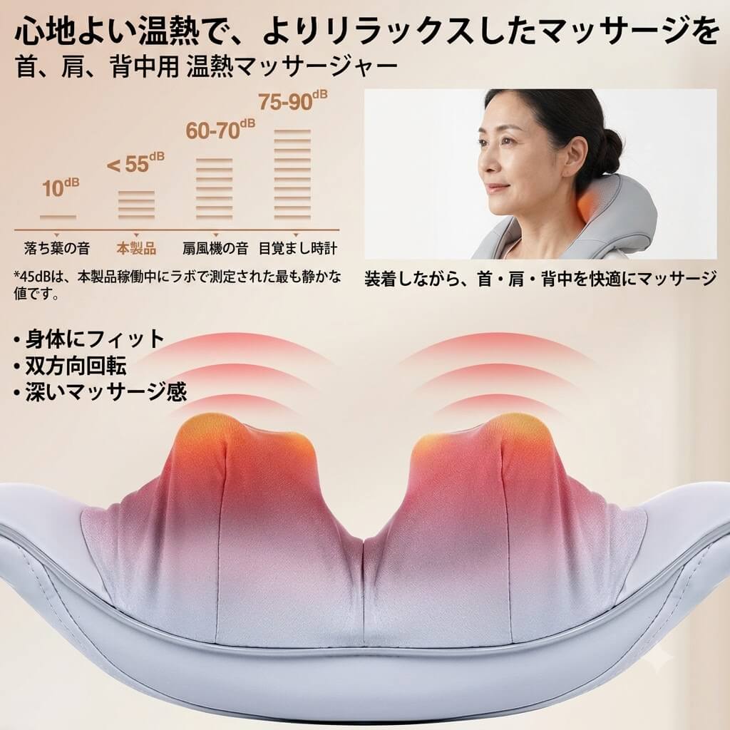 かけるだけ 温感肩・首マッサージャー