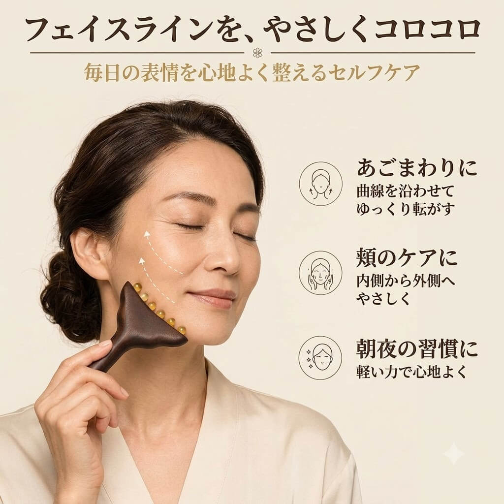 白檀と天然角のセルフケアローラー
