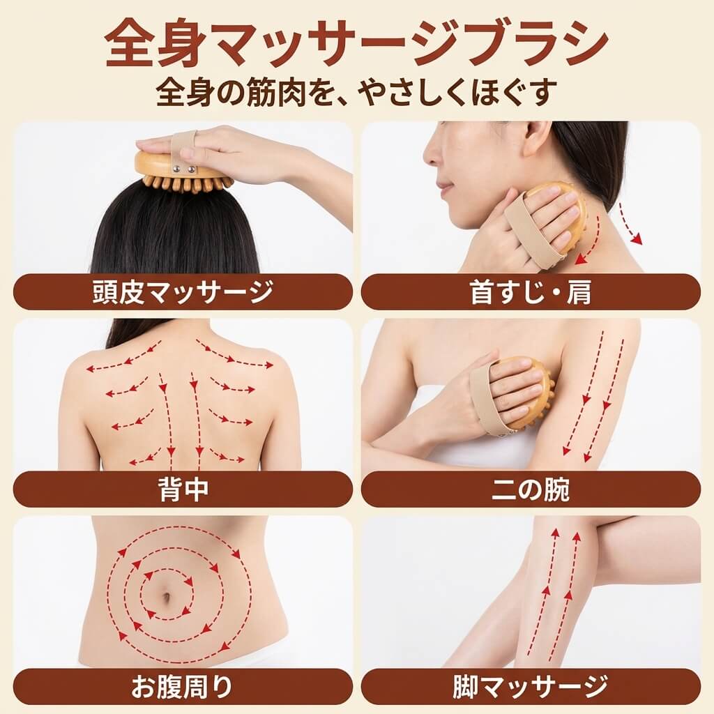巡りの木ブラシ (2本)