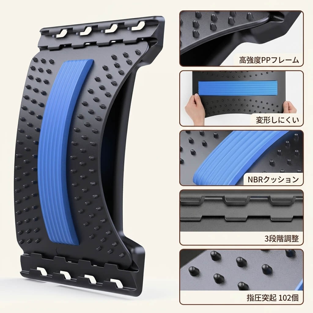 寝るだけ！腰・背中ストレッチャー